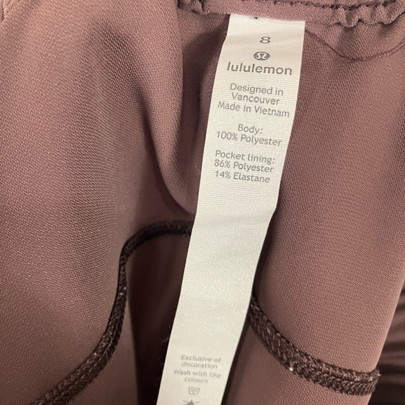 Lululemon On The Fly Woven Athleisure Athletic Skirt Cherry Cola Pockets Size 8 - Picture 9 of 10